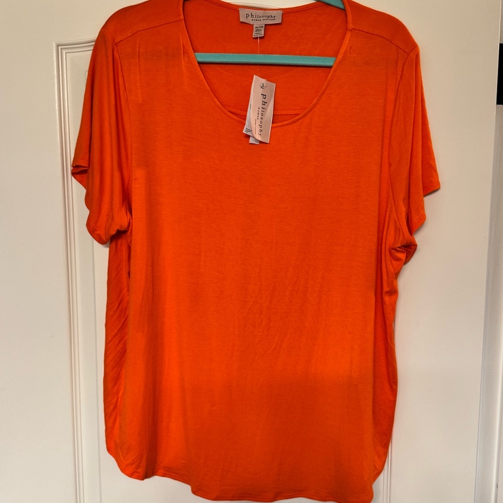 Orange Oversized Top with Back Pleats. NWT